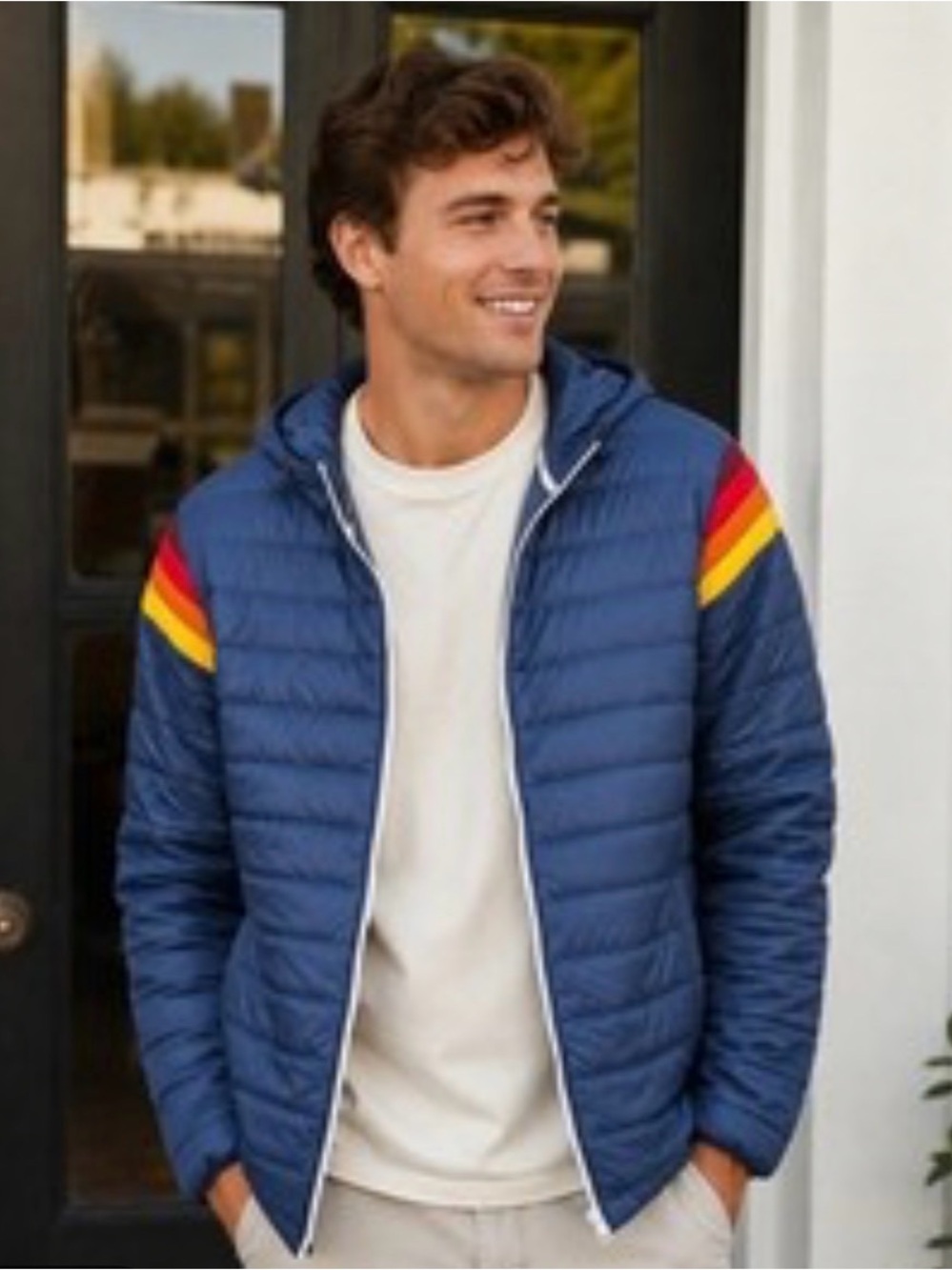 Marine Layer x Lost & Found Rare Multicolor Zippered hooded Jacket Size M